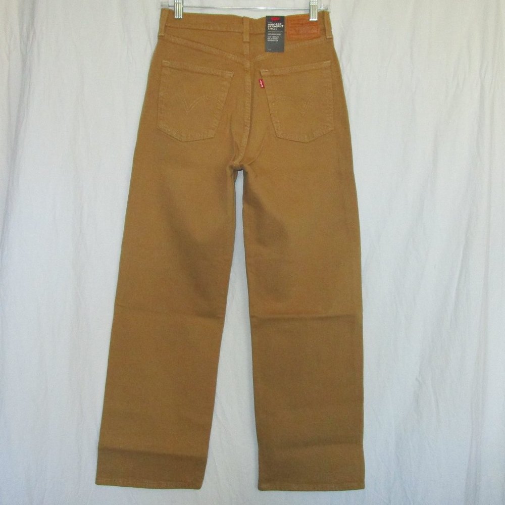 LEVI'S Ribcage Straight Ankle Brown Tan Jeans NWT - Picture 6 of 8
